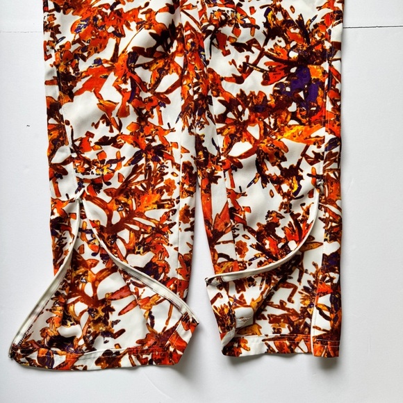 Club Monaco Pants Trousers Botanical Print Orange Tropical Sz 2 - Picture 12 of 15